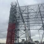 60T white rhino installing a staircase